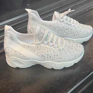 Fashion Nova Sparkling White Sneakers